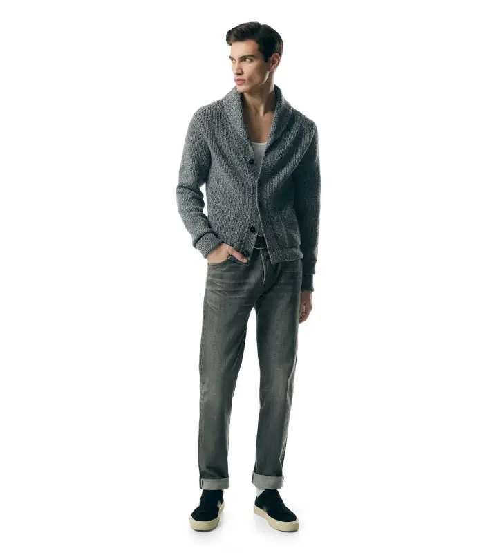 SELVEDGE SLIM FIT DENIM GREY HIGH/LOW online